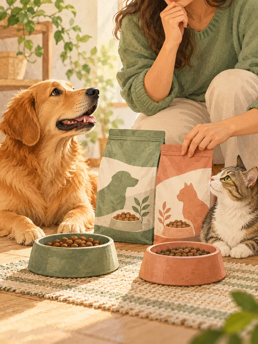 Ilustração do guia Como escolher uma alimentação que funcione para seu pet